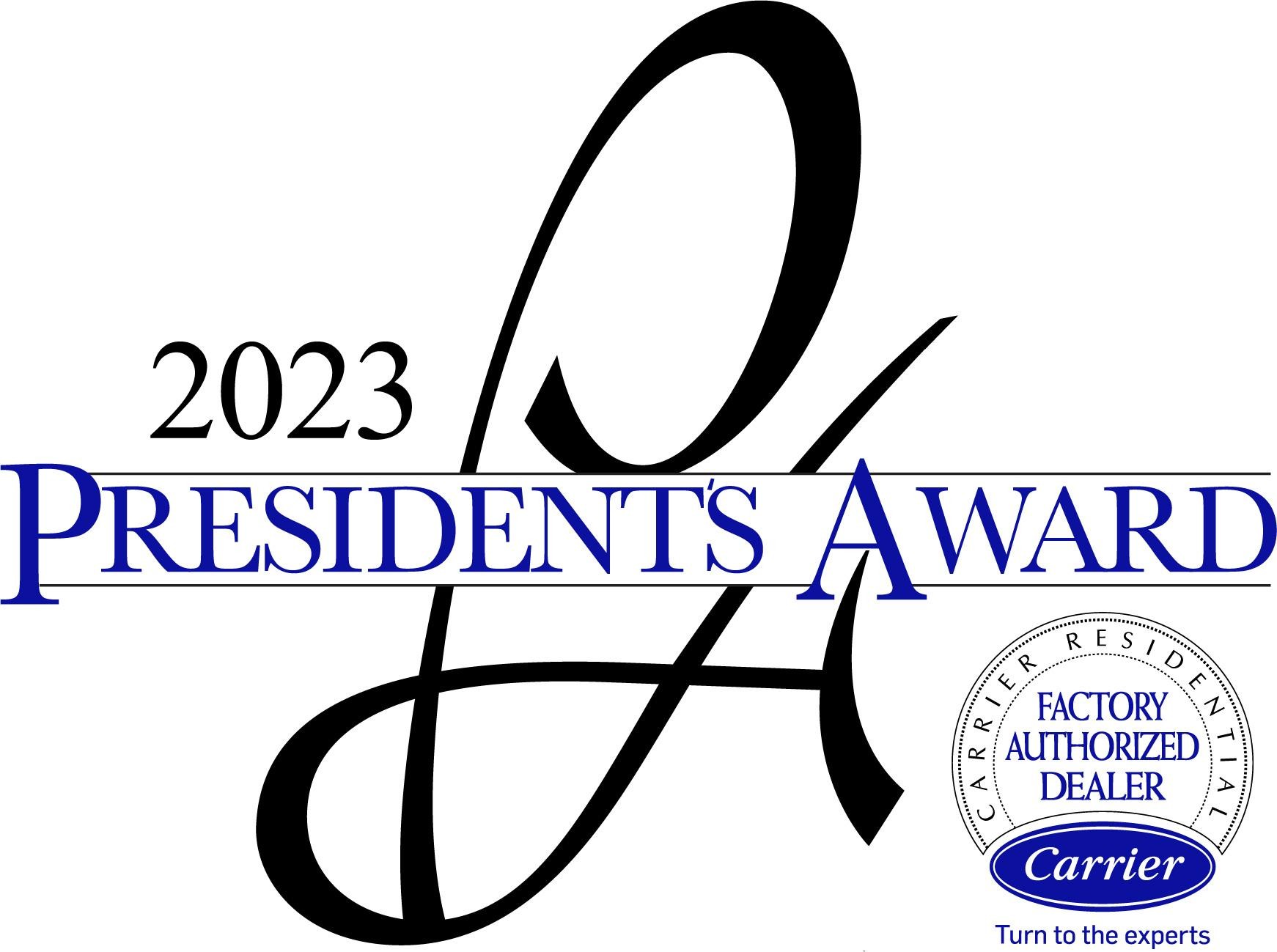 Carrier 2023 Presidents Award Winner